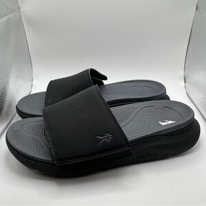 Kuru slides sandals mens black & grey size 12 slip on